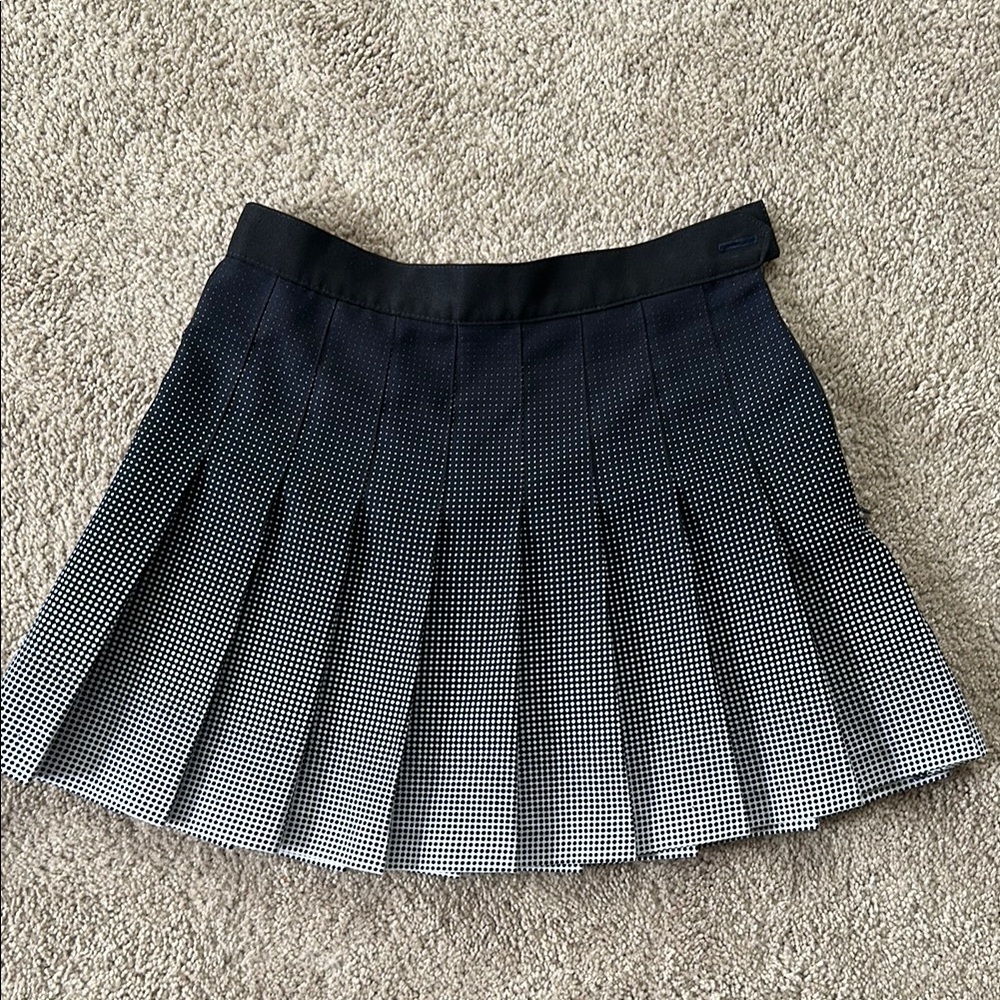 American Apparel Navy and White Pleated Skirt